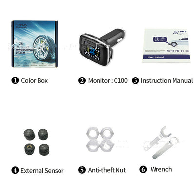 USB port Auto Security Alarm Systems Tire Pressure