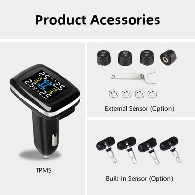 USB port Auto Security Alarm Systems Tire Pressure